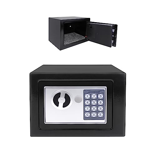 4.6L/8.5L Elektronischer Safe Wasserdicht Feuerfester Tresor Möbeltresor Wandtresor Stahltresor mit Zahlenschloss & 2 Notschlüssel für Haus Büro Supermarktkasse Hotel Einkaufszentrum (Schwarz/Grau) 4.6L/8.5L Elektronischer Safe Wasserdicht Feuerfester Tresor Möbeltresor Wandtresor Stahltresor mit Zahlenschloss & 2 Notschlüssel für Haus Büro Supermarktkasse Hotel Einkaufszentrum (Schwarz/Grau) von Yiyai