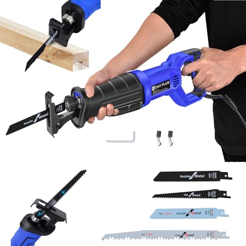 900W Universalsäge Elektrische Reciprosäge mit 5 Sägeblätter, 2800RPM Elektrischer Säbelsägen mit Sicherheits Verriegelungsknopf, 28mm Hublänge für Kann Metall, Holz 900W Universalsäge Elektrische Reciprosäge mit 5 Sägeblätter, 2800RPM Elektrischer Säbelsägen mit Sicherheits Verriegelungsknopf, 28mm Hublänge für Kann Metall, Holz von Yiyai