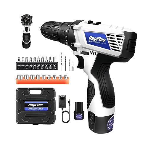 Akku-Bohrschrauber für Zuhause/Büro/DIY/Projekte, 1 Akku 1.3Ah und Ladegerät, 23pcs Zubehöre Akkuschrauber Set, 18+1 Stufe Drehmoment, Max. 45 N.m, 2 Geschwindigkeit 0-400/1400rpm (16.8V Weiß) von Yiyai