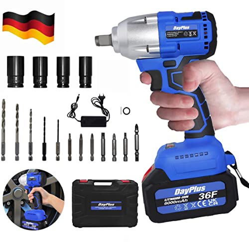 Yiyai Bürstenloser Akku Schlagschrauber 21V 1/2 Zoll Vierkantschlüssel mit Akku 6.0 Ah - Schnellladung, Drehmoment 450 Nm, Variable Geschwindigkeit und LED-Leicht (Mit 1-Akku) Yiyai Bürstenloser Akku Schlagschrauber 21V 1/2 Zoll Vierkantschlüssel mit Akku 6.0 Ah - Schnellladung, Drehmoment 450 Nm, Variable Geschwindigkeit und LED-Leicht (Mit 1-Akku) von Yiyai