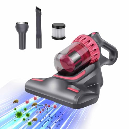 Anti-Milben-Handstaubsauger, Matratzenreiniger mit UV-C Licht, Vernichtet Milben Inkl. HEPA Filter und Staubbehälter, Ideal für Allergiker, 10Kpa Absaugung Handstaubsauger für Matratze Sofa Bett von Yiyai