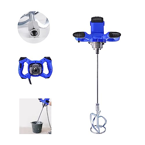 Betonrüttler Rührgerät Mörtel Mörtelmixer Handrührgeräte Mischer, Rührwerk Mörtelrührer, 2800W, 0-1700 U/min, Rührquirl Ø 120mm, 6-Gang-Getriebe, Ergonomischem Griff, für Mischgut Beton von Yiyai
