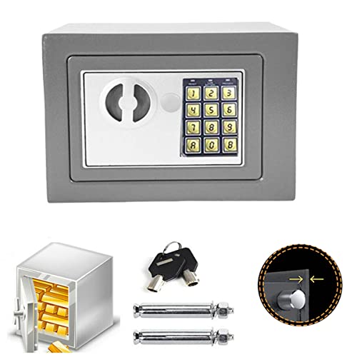 Elektronik Safe Tresor Möbeltresor mit Zahlenschloss und 2 Notschlüssel Wasserdichte Sicherheitsbox Hotelsafes Wandtresor Grau 31 x 20 x 20 cm von Yiyai