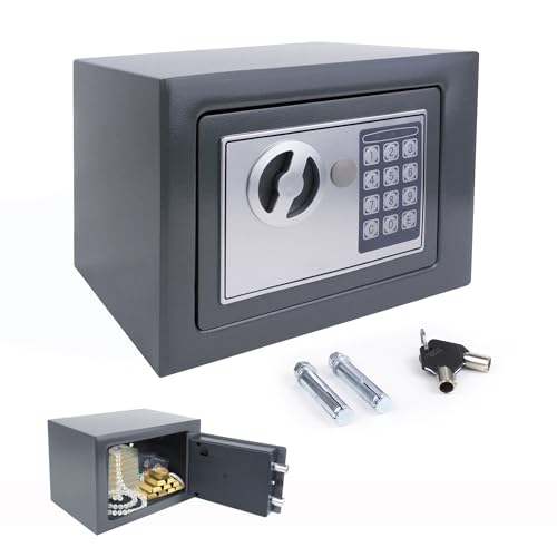 Elektronischer Safe Tresor Klein mit Doppelbartschloss Feuerfest Wandtresore Möbeltresor für Hause Büro Hotel, 23 x 17 x 17cm, 2 x Schlüssel & Befestigungsschraube Elektronischer Safe Tresor Klein mit Doppelbartschloss Feuerfest Wandtresore Möbeltresor für Hause Büro Hotel, 23 x 17 x 17cm, 2 x Schlüssel & Befestigungsschraube von Yiyai