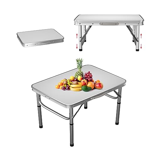 Klapptisch Größe: 60 x 45 x 26/56cm Weiß Aluminium Campingtisch Klappbar Camping Tisch Tragbar Balkontisch Gartentisch Partytisch Geeignet für Picknick Strand im Freien, 2 Höhenverstellbar Klapptisch Größe: 60 x 45 x 26/56cm Weiß Aluminium Campingtisch Klappbar Camping Tisch Tragbar Balkontisch Gartentisch Partytisch Geeignet für Picknick Strand im Freien, 2 Höhenverstellbar von Yiyai