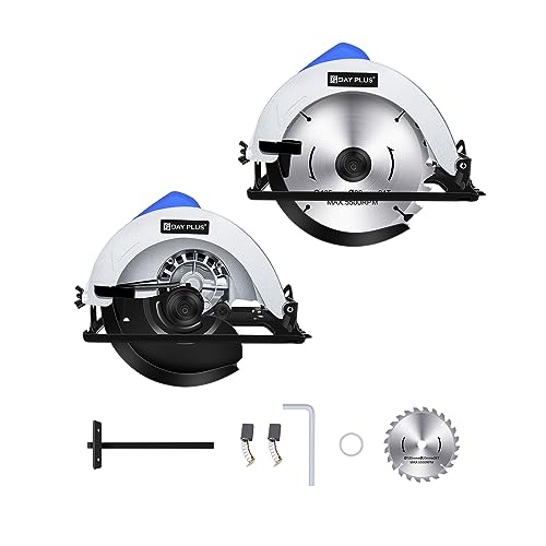 Kreissäge mit Aluminiumblattschale + Kupfermotor, 230V 1000W, max Schnittleistung von 55 mm, Fasenschneiden bis 45 °, mit 185 mm Sägeblatt und einfachwirkender Stange, Leerlaufdrehzahl 5000 U/min von Yiyai