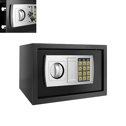 Schwarz-Tresor Safe Elektronischer Safe Wandtresor Geldtresor Bodentresor Möbeltresor Hotelsafe Mini Tresor Stahlsafe 2 Schlüssel & Elektronischem Zahlenschloss Größe: 31 x 19.5 x 19.5 cm (8.5L) Schwarz-Tresor Safe Elektronischer Safe Wandtresor Geldtresor Bodentresor Möbeltresor Hotelsafe Mini Tresor Stahlsafe 2 Schlüssel & Elektronischem Zahlenschloss Größe: 31 x 19.5 x 19.5 cm (8.5L) von Yiyai