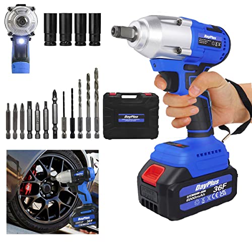 Yiyai 1/2 Zoll Bürstenloser Akku Schlagschrauber, 21V Elektrowerkzeug mit 16tlg Bit-Set, 420Nm Akku Bohrmachine - Vorwärts & Rückwärtsdrehung, 4 x Steckdosen, 5 x Bohrer, 7 x Schraubendreherbits Yiyai 1/2 Zoll Bürstenloser Akku Schlagschrauber, 21V Elektrowerkzeug mit 16tlg Bit-Set, 420Nm Akku Bohrmachine - Vorwärts & Rückwärtsdrehung, 4 x Steckdosen, 5 x Bohrer, 7 x Schraubendreherbits von Yiyai