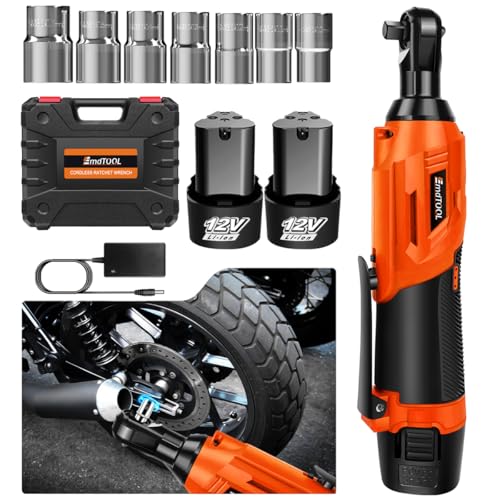 Yiyai 12V Elektrische Ratschenschlüssel Set, 3/8'' Portable Handheld Schnurlose Akku Ratsche Power, 40N.M Drehmoment mit LED für Autoreparatur, Rohrleitungswartung (2 * 1500mAh - Orange) Yiyai 12V Elektrische Ratschenschlüssel Set, 3/8'' Portable Handheld Schnurlose Akku Ratsche Power, 40N.M Drehmoment mit LED für Autoreparatur, Rohrleitungswartung (2 * 1500mAh - Orange) von Yiyai