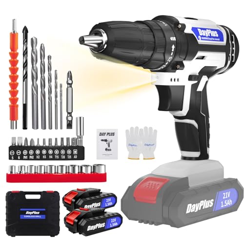 Yiyai 21V Akkuschrauber Set, 25+1 Drehmoment Akkuschrauber 45NM mit 2x1500mAh Akkus und Ladegerät Akku Bohrmaschine, LED-Licht und 2 variablen Geschwindigkeiten Akkubohrer 29pcs Zubehör für Haus, DIY Yiyai 21V Akkuschrauber Set, 25+1 Drehmoment Akkuschrauber 45NM mit 2x1500mAh Akkus und Ladegerät Akku Bohrmaschine, LED-Licht und 2 variablen Geschwindigkeiten Akkubohrer 29pcs Zubehör für Haus, DIY von Yiyai
