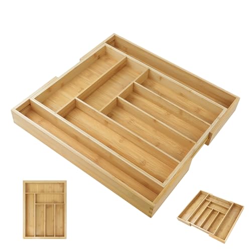 Yiyai Besteckkasten für Schubladen - Organizer Schublade Ausziehbar 32-52x43x5 cm - Besteckkasten Holz mit 6 bis 8 Fächern - Für Küchenutensilien, Sonnenbrillen und mehr - Ökologisches Bambus Yiyai Besteckkasten für Schubladen - Organizer Schublade Ausziehbar 32-52x43x5 cm - Besteckkasten Holz mit 6 bis 8 Fächern - Für Küchenutensilien, Sonnenbrillen und mehr - Ökologisches Bambus von Yiyai