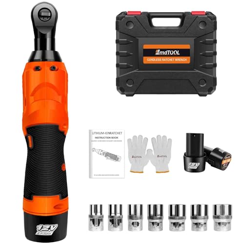 Yiyai Elektrische Ratschenschlüssel Set, 12V Akku Ratschenschlüssel 3/8" mit 2pcs 1500mAh Akkus und Ladegerät, 40N.m, 7 Steckdosen Und Led-Licht, Leicht Und Tragbar Yiyai Elektrische Ratschenschlüssel Set, 12V Akku Ratschenschlüssel 3/8" mit 2pcs 1500mAh Akkus und Ladegerät, 40N.m, 7 Steckdosen Und Led-Licht, Leicht Und Tragbar von Yiyai