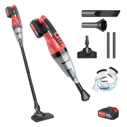 Yiyai Handstaubsauger 5500Pa mit LED Beleuchtung Handstaubsauger Akku Kabellos Nass&Trocken Handsauger mit Waschbar HEPA-Filter Beutellos per Auto, Haus -PowerClean von Yiyai