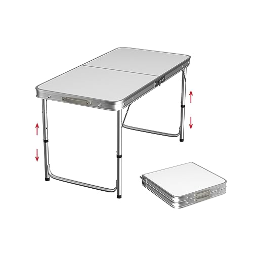 Yiyai Klapptisch Campingtisch Klappbar Camping Tisch aus Alu, Campingtisch Faltbar Tragbar für Balkon/Garten/Camping im Freien/kleine Schreibtische im Haus, Mehrere Größenoptionen(L60/80/120/90/60cm) von Yiyai