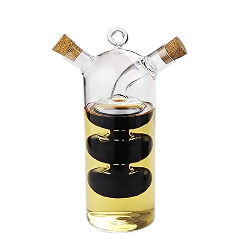 Yiyer 2-In-1-Öl- Und Essigspender Cruet-Flasche mit Korkstopfen Küchenutensilien aus Klarem Glas Kürbisform von Yiyer