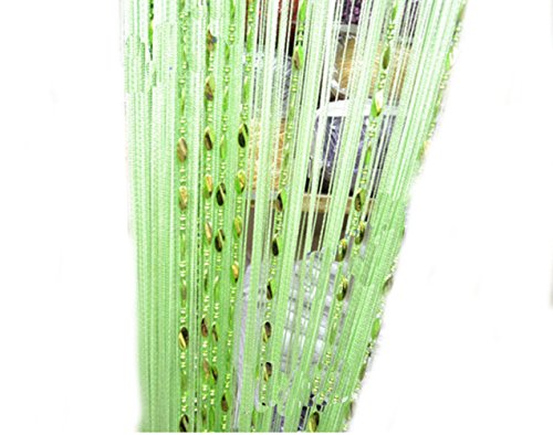 Yiyida 1 Panel String Beaded Fadenvorhang Fadengardine T¨¹rvorhang 300 x 300 cm, f¨¹r Raumteilen und Deko (Gr¨¹n) von Yiyida