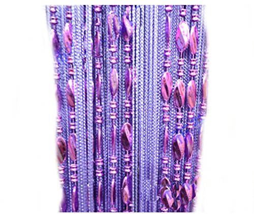 Yiyida 1 Panel String Beaded Fadenvorhang Fadengardine T¨¹rvorhang 300 x 300 cm, f¨¹r Raumteilen und Deko (Lila) von Yiyida