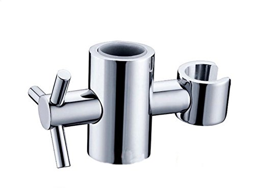 Yiyida Brausehalter Duschkopf Halterung Handbrause Halterung Ersatz Für Gleitstange Höhe und Winkel einstellbar Duschkopfhalterung Massiv aus Messing,Silber 24mm 25mm von Yiyida
