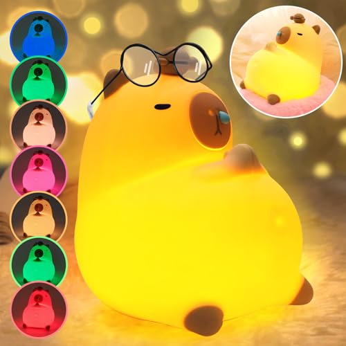Capybara Nachtlicht, Silikon Capybara Night Light Capybara Lampe, Animal Soft Silikon Touch LED-Lampe mit Dimmbarkeit und Timer, Festivalgeschenk für Jungen und Mädchen Capybara Nachtlicht, Silikon Capybara Night Light Capybara Lampe, Animal Soft Silikon Touch LED-Lampe mit Dimmbarkeit und Timer, Festivalgeschenk für Jungen und Mädchen von Yizemay