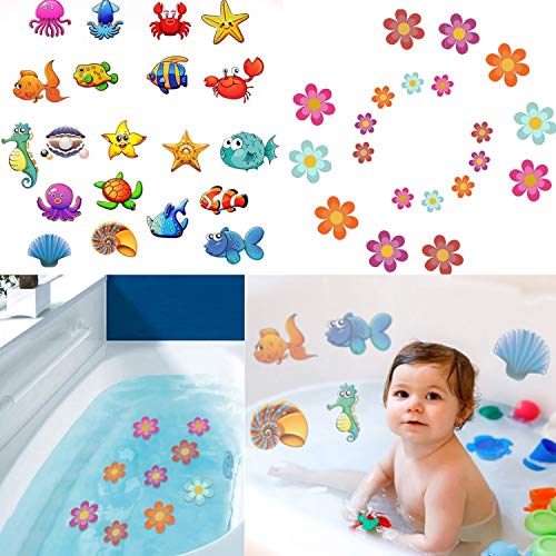 Yizemay Anti-Rutsch-Sticker, Badewanne Selbstklebend Sticker Blumen Form 10 Stück Meereslebewesen 20 Stück für Badewannen, Kühlschränke, Wände, Schränke, Koffer Yizemay Anti-Rutsch-Sticker, Badewanne Selbstklebend Sticker Blumen Form 10 Stück Meereslebewesen 20 Stück für Badewannen, Kühlschränke, Wände, Schränke, Koffer von Yizemay