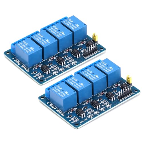 Yizhet 5V 4-Kanal-Relaismodul (2 Stück), Relais Shield Control Board mit Optokoppler für Arduino, PIC, AVR, MCU, DSP, ARM TTL Logic von Yizhet