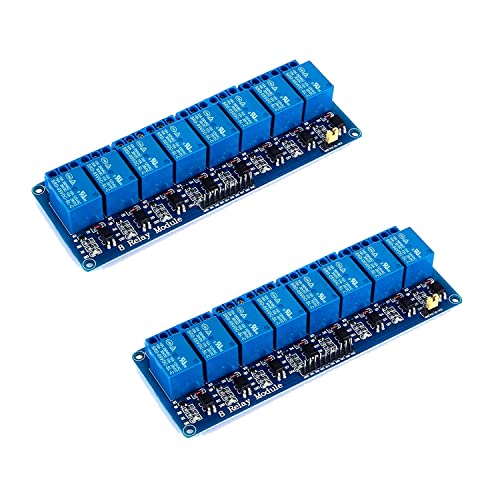 Yizhet 5V 8-Kanal-Relais Modul (2 Stück), Relaismodul mit Optokoppler für Raspberry Pi, Arduino, TTL Logik und andere Mikrocontroller von Yizhet