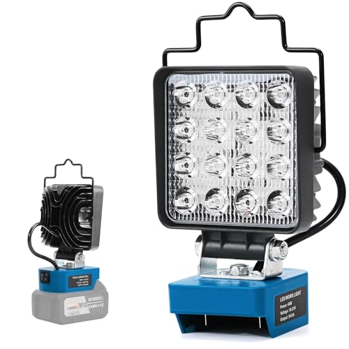 Yizhet Akku Lampe für Makita 18V/21V, 48W 4800LM LED Arbeitsleuchte Strahler Flutlichter Baustellen Lampe mit USB & Type-C Duales Schnellladen Tragbares Akku Yizhet Akku Lampe für Makita 18V/21V, 48W 4800LM LED Arbeitsleuchte Strahler Flutlichter Baustellen Lampe mit USB & Type-C Duales Schnellladen Tragbares Akku von Yizhet