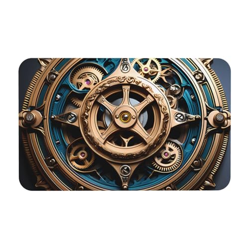 Yizhiyz Cool Steampunk Gears Kieselgur Matte 50 x 80 cm, saugfähig, schnell trocknend, verschleißfest, geeignet für Bad und Küche. von Yizhiyz