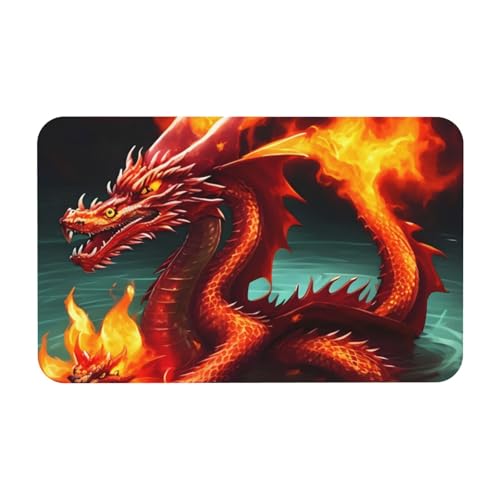 Yizhiyz Dragon King in Fire Kieselgur Matte 50 x 80 cm, saugfähig, schnell trocknend, verschleißfest, geeignet für Bad und Küche. von Yizhiyz