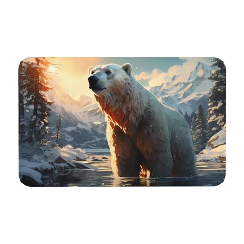 Yizhiyz Eisbär im Winter Kieselgur Matte 50 x 80 cm, saugfähig, schnell trocknend, verschleißfest, geeignet für Bad und Küche. Yizhiyz Eisbär im Winter Kieselgur Matte 50 x 80 cm, saugfähig, schnell trocknend, verschleißfest, geeignet für Bad und Küche. von Yizhiyz