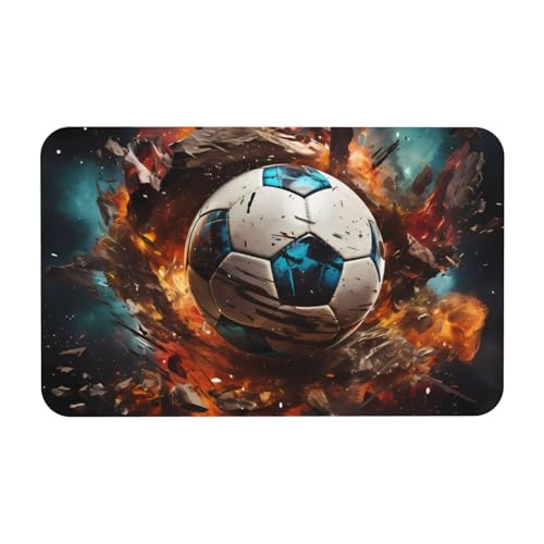 Yizhiyz Firecracker Soccer Kieselgur Matte, 50 x 80 cm, saugfähig, schnell trocknend, verschleißfest, geeignet für Bad und Küche. von Yizhiyz