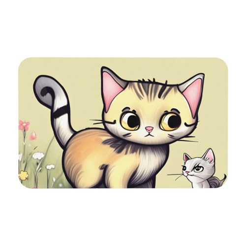 Yizhiyz Katzen- und Schmetterlingsmatte, Kieselgur, 50 x 80 cm, saugfähig, schnell trocknend, verschleißfest, geeignet für Bad und Küche. von Yizhiyz
