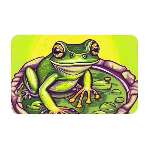 Yizhiyz Kieselgur Frosch im Teich, 50 x 80 cm, saugfähig, schnell trocknend, verschleißfest, geeignet für Bad und Küche. von Yizhiyz