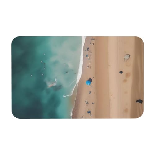 Yizhiyz Kieselgur-Matte mit Luftansicht des Strandes, 50 x 80 cm, saugfähig, schnell trocknend, verschleißfest, geeignet für Bad und Küche. Yizhiyz Kieselgur-Matte mit Luftansicht des Strandes, 50 x 80 cm, saugfähig, schnell trocknend, verschleißfest, geeignet für Bad und Küche. von Yizhiyz