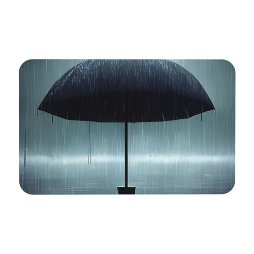 Yizhiyz Kieselgur-Matte mit schwarzem Regenschirm, 50 x 80 cm, saugfähig, schnell trocknend, verschleißfest, geeignet für Bad und Küche. von Yizhiyz