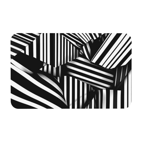 Yizhiyz Kieselgur mit geometrischen Linien, Schwarz und Weiß, 50 x 80 cm, saugfähig, schnell trocknend, verschleißfest, geeignet für Bad und Küche. Yizhiyz Kieselgur mit geometrischen Linien, Schwarz und Weiß, 50 x 80 cm, saugfähig, schnell trocknend, verschleißfest, geeignet für Bad und Küche. von Yizhiyz