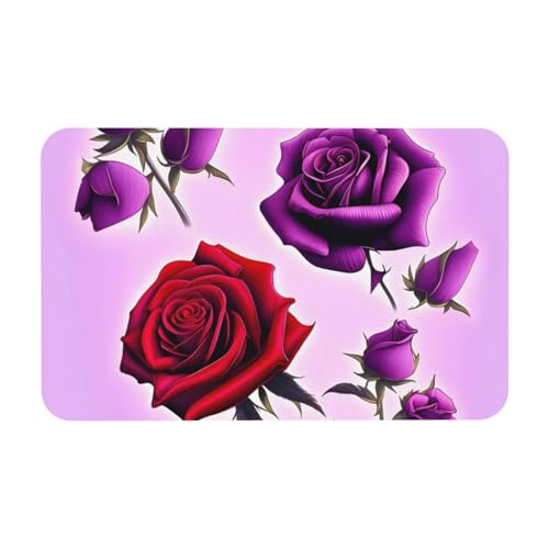 Yizhiyz Kieselgur mit roten und violetten Rosen, 50 x 80 cm, saugfähig, schnell trocknend, verschleißfest, geeignet für Bad und Küche. Yizhiyz Kieselgur mit roten und violetten Rosen, 50 x 80 cm, saugfähig, schnell trocknend, verschleißfest, geeignet für Bad und Küche. von Yizhiyz