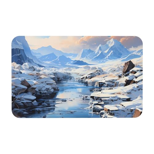 Yizhiyz Kieselgur mit schneebedeckter Berglandschaft, 50 x 80 cm, saugfähig, schnell trocknend, verschleißfest, geeignet für Bad und Küche. Yizhiyz Kieselgur mit schneebedeckter Berglandschaft, 50 x 80 cm, saugfähig, schnell trocknend, verschleißfest, geeignet für Bad und Küche. von Yizhiyz