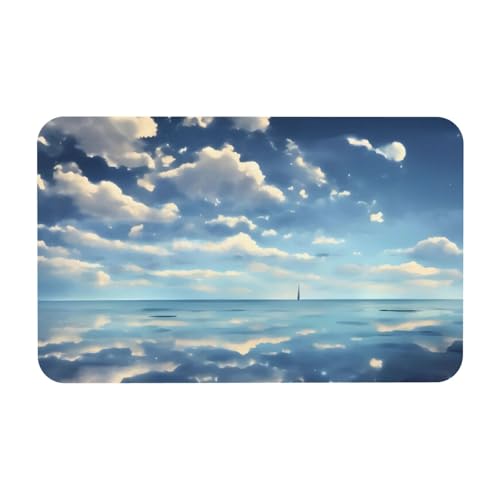 Yizhiyz Kieselgur mit weißen Wolken über dem Meer, 50 x 80 cm, saugfähig, schnell trocknend, verschleißfest, geeignet für Bad und Küche. Yizhiyz Kieselgur mit weißen Wolken über dem Meer, 50 x 80 cm, saugfähig, schnell trocknend, verschleißfest, geeignet für Bad und Küche. von Yizhiyz