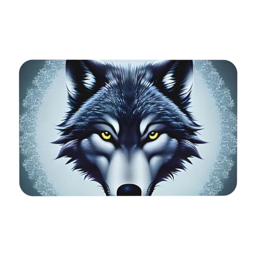 Yizhiyz Kieselgur mit wildem Wolfskopf, 50 x 80 cm, saugfähig, schnell trocknend, verschleißfest, geeignet für Bad und Küche. von Yizhiyz