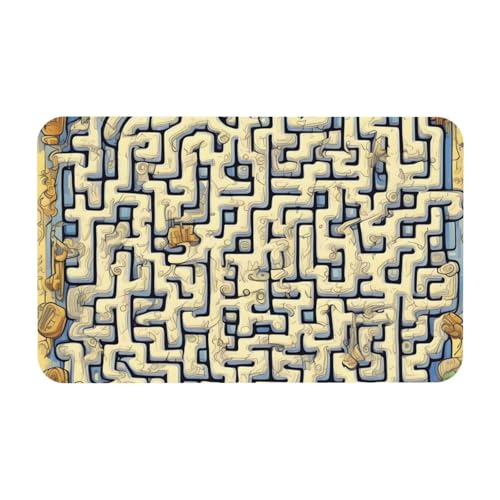 Yizhiyz Labyrinth Schatzkarte Kieselgur Matte 50 x 80 cm, saugfähig, schnell trocknend, verschleißfest, geeignet für Bad und Küche. von Yizhiyz