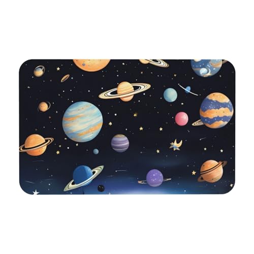 Yizhiyz Saturn Jupiter Earth Kieselgur Matte 50 x 80 cm, saugfähig, schnell trocknend, verschleißfest, geeignet für Bad und Küche. von Yizhiyz