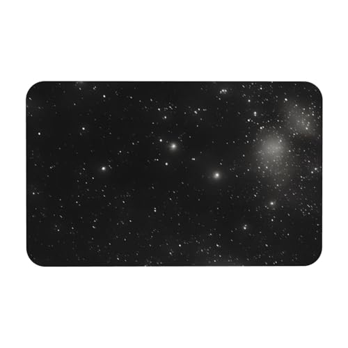 Yizhiyz Schwarz-weiße Galaxie-Kieselgur Matte, 50 x 80 cm, saugfähig, schnell trocknend, verschleißfest, geeignet für Bad und Küche. von Yizhiyz