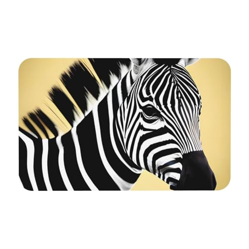 Yizhiyz Schwarz-weiße Zebra-Kieselgur Matte 50 x 80 cm, saugfähig, schnell trocknend, verschleißfest, geeignet für Bad und Küche. von Yizhiyz