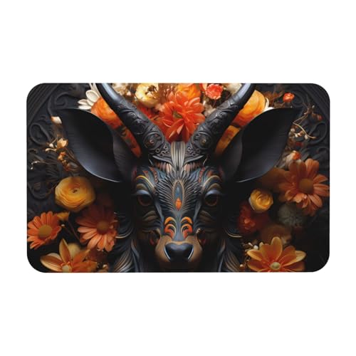 Yizhiyz Schwarze Antilope mit Blumen Kieselgur Matte 50 x 80 cm, saugfähig, schnell trocknend, verschleißfest, geeignet für Bad und Küche. Yizhiyz Schwarze Antilope mit Blumen Kieselgur Matte 50 x 80 cm, saugfähig, schnell trocknend, verschleißfest, geeignet für Bad und Küche. von Yizhiyz