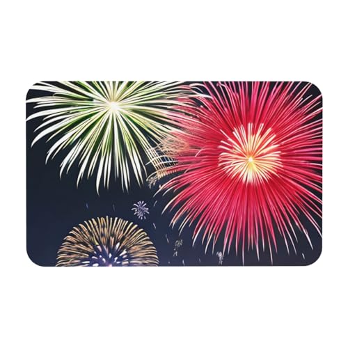 Yizhiyz Splendid Fireworks Kieselgur-Matte, 50 x 80 cm, saugfähig, schnell trocknend, verschleißfest, geeignet für Bad und Küche. von Yizhiyz