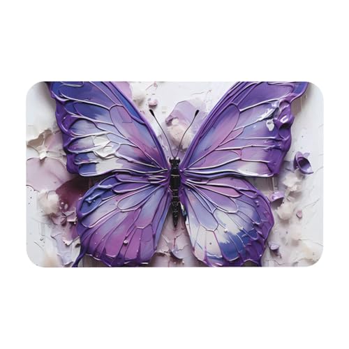 Yizhiyz Violette Ölgemälde-Matte mit Schmetterlingen, Kieselgur, 50 x 80 cm, saugfähig, schnell trocknend, verschleißfest, geeignet für Bad und Küche. Yizhiyz Violette Ölgemälde-Matte mit Schmetterlingen, Kieselgur, 50 x 80 cm, saugfähig, schnell trocknend, verschleißfest, geeignet für Bad und Küche. von Yizhiyz