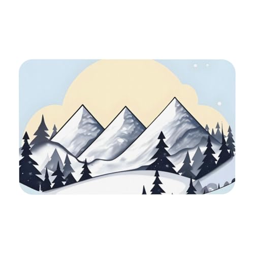 Yizhiyz Weiße Kieselgur mit schneebedeckten Bergen, 50 x 80 cm, saugfähig, schnell trocknend, verschleißfest, geeignet für Bad und Küche. von Yizhiyz