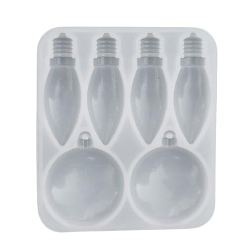 Yjcnelcr Silikonform für Glühbirnen, rund, Kunstharz, multifunktional, Weihnachtsschmuck, Anhängerform von Yjcnelcr