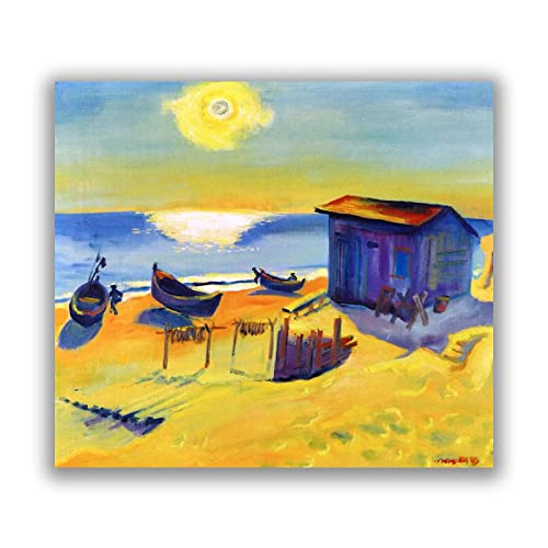 Hermann Max Pechstein Kunstdrucke BerüHmte GemäLde Poster GicléE Leinwanddrucke "The Sun Came Back" Leinwandbild für die Inneneinrichtung90 x 108 cm Rahmenlos von Yjdppm